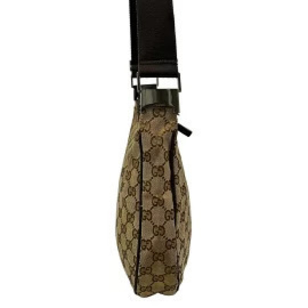 Gucci shoulder bag GG Cream brown dark leather x Beige Brown Tan
